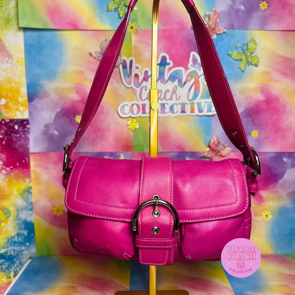 Coach Plum Fuchsia Double Pocket Soho Mini